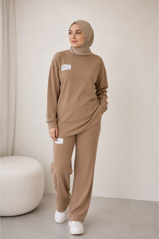 Öners Fitilli Armalı Detaylı Oversize Kaşkorse Basic Alt-üst Takım Çok Renkli Çok Renkli
