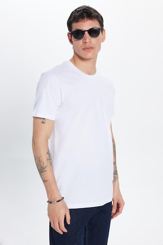 Tudors Unisex 5'li Paket Siyah-beyaz-taş-kırmızı-mavi Slim Fit Dar Kesim %100 Pamuk Bisiklet Yaka Tişört-36948 Multi
