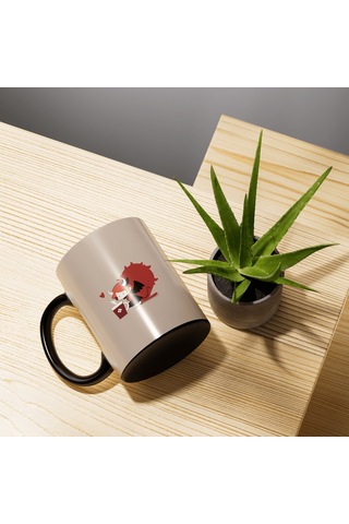 Inksyncstudios Elinde Kahve Olan Küçük Şeytan Kupa, Mug 001