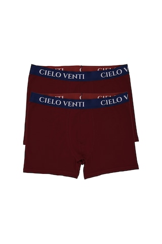 Cielo Venti Night Collection 2'li Organik Pamuk Erkek Boxer Bordo