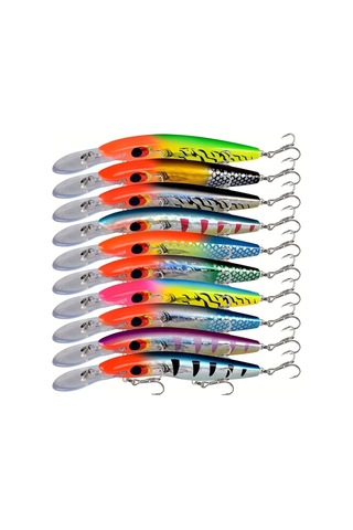 Fochsia 10lu 6.3 İnç 26gr Derin Dalış Yemliği Sert Sap Sallama Oltası Kaliteli Kancalı Av Malzemesi