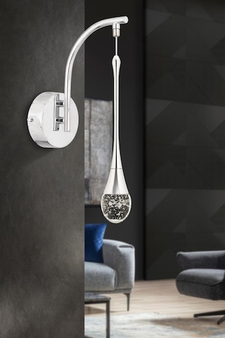 İstanbul Avize Aplik Mercure Tekli Gümüş Ledli 3 Renk Modern Led Aplik Gümüş