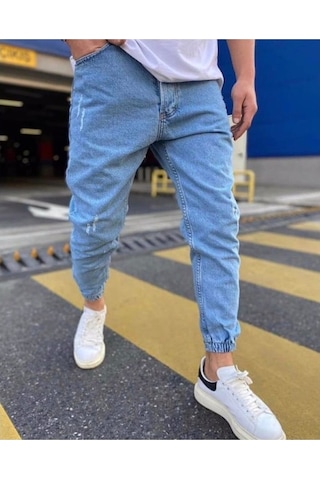Oliggopol Erkek Paçası Lastikli Boyfriend Jogger Kot Pantolon
