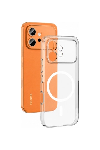 Honor 600 Kılıf M-safe Şarj Özellikli Ultra İnce Sert Pc Uyumlu Açık London Kapak Şeffaf