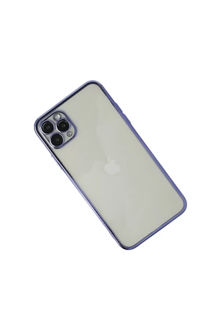 Apple iPhone Uyumlu 11 Pro Max Kılıf Lensli Silikon - Mor Çok Renkli