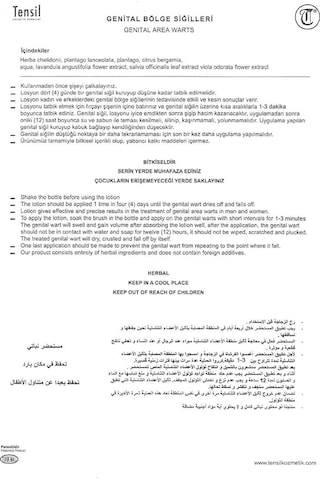 Tensil Genital Bölge Siğil Losyonu Bitkisel