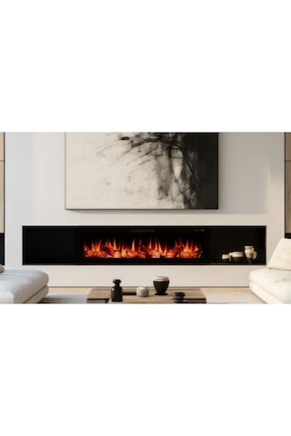 Masta 160 Elektrikli Şömine - Isıtıcısız, Cam Çerçeveli, Tek Renk