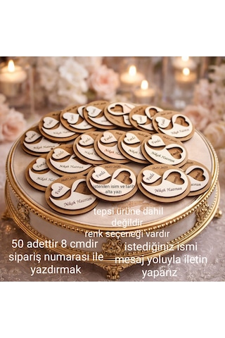 Düğün Nişan Söz Kına Doğum Günü Kalp Temalı Magnet Kişiye Özel Yaprak Model 50 Adettir.no 94