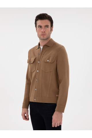 Cacharel Camel Regular Fit Triko Hırka Kahverengi