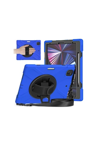 Apple İpad Pro 12.9 2020 Kılıf Amazing Tablet Kapak - Mavi Bant