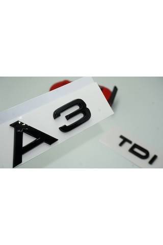 Audi A3 TDi Parlak Siyah ABS 3M 3D Bagaj Yazı Logo Ürün
