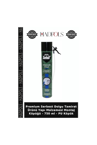 Premium Serbest Dolgu Tamirat Ürünü Yapı Malzemesi Montaj Köpüğü - 750 Ml - Pu Köpük