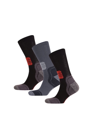 Thermoform Running Çorap Unisex 3'lü Paket Siyah-antrasit Renkli