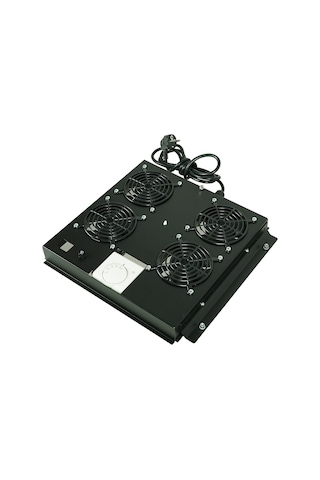 Canovate 4Lü Rack Kabinet Fan Modülü Termostatlı Ral 9005 Siyah