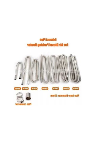 Fortunelane Oto Konfor Isıtıcı: 60-300cm Paslanmaz Çelik Spiral Füm Boru, 13cm Dirsekli, Dayanıklı Kompakt Sistem