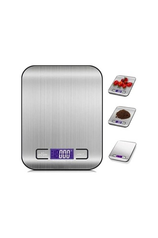 Wondernest Terazisi Paslanmaz Mutfak Lichen Gümüş Dijital Tartı 5/10kg Bz Gümüş