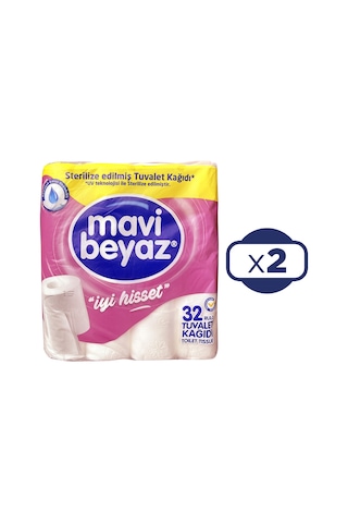 Mavi Beyaz 2 Katlı Tuvalet Kağıdı 2 x 32'li