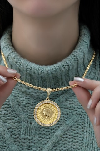 Tam Altınlı Halat Kolye
