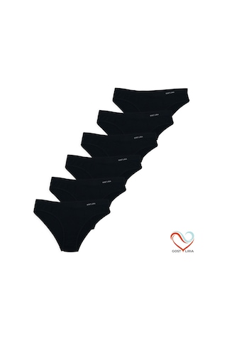 - Premium Bambu Kadın Slip 6 Lı Paket Siyah Siyah