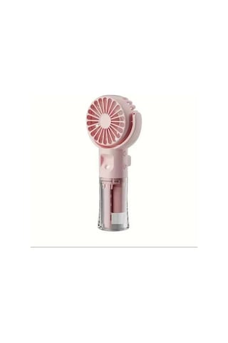 Avuç İçi Taşınabilir Su Spreyli Şarjlı Mini Vantilatör El Fanı F4 Pembe