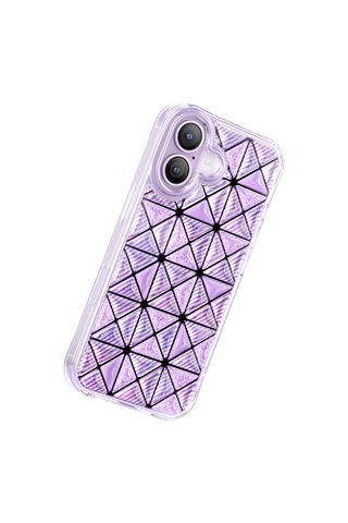 İphone 17 Uyumlu Kılıf 3d Buz Blok Desenli Zore Paris Kairo Tpu Kapak Mor