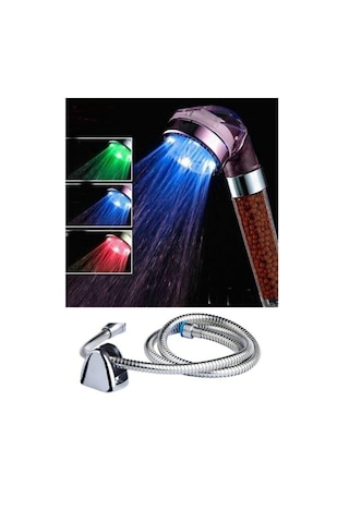 Banyo Keyfi İçin Hortum Askı Rengarenk Enerjisiz Led Işıklı Duş Başlığı Seti Diğer