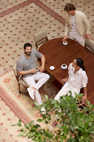 Ac&co Erkek Grı Standart Fit %100 Pamuk Jakarlı Polo Yaka Triko Tişört Gri
