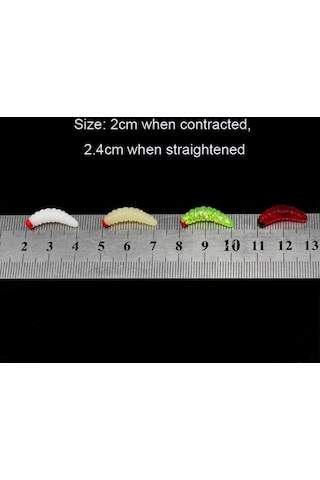 Tongxida 100 Adet Kırmızı Başlı Ekmek Solucanı Sahte Yem Paketi