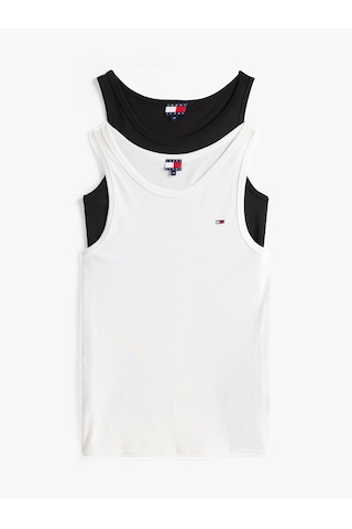 Tommy Hilfiger Erkek Marka Logolu Günlük Kullanıma Uygun Siyah-beyaz T-shirt Dm0dm20769 0xz Siyah - Beyaz