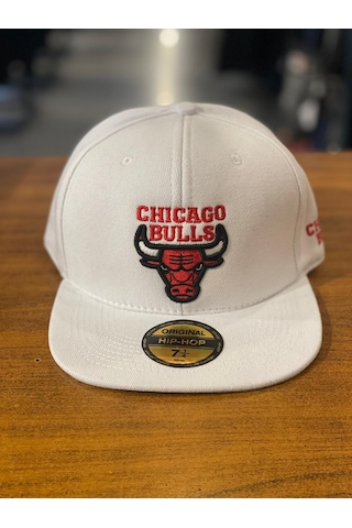 Hamze Chicago Bulls Nba Nakış Hip Hop Snapback Rapper Şapka Cap Beyaz