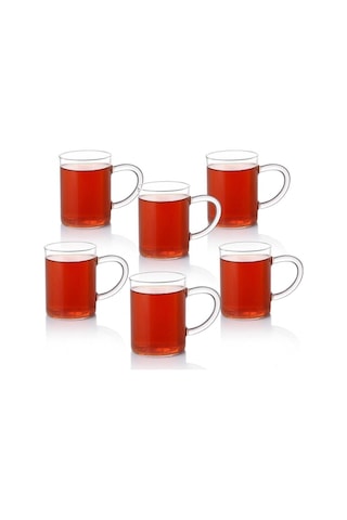 Kapris Isıya Dayanıklı Borosilikat Cam Kupa Bardak 6'lı 200 ML