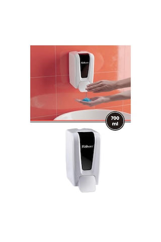 Flosoft F248 Manuel Gagalı Sıvı Sabun Dispenseri, 700 Ml Banyo Mutfak Duvara Monte Sabunluk Beyaz