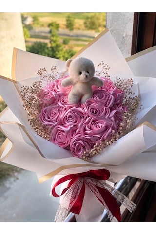 Solmayan Mor Gül Buketi Pembe Solmayan Mor Gül Buketi Pembe