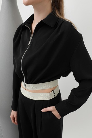 Soul 32145 Pileli Lastik Detaylı Ceket Siyah