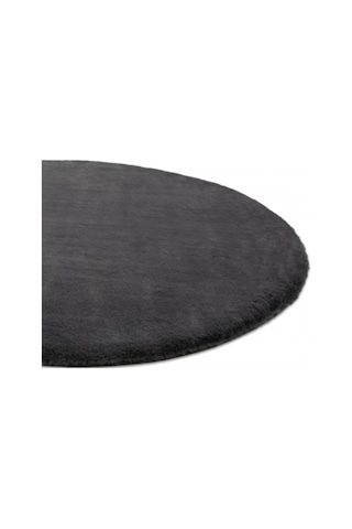 Tappeto Re x  Tavşanı Yuvarlak Post Halı Antrasit (22 mm Tüy)-80 x 80