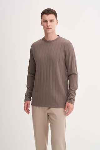 Cazador Premium Kalın Jakarlı Interlok Regular Fit Sweatshirt-53950 Vizon
