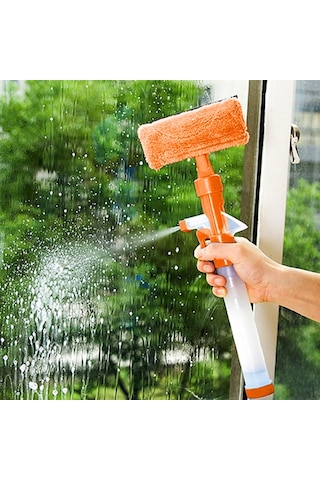 Sones Çok İşlevli Çift Taraflı Temizleme Kazıyıcı Ev Aleti Sprey Su Fırçası Cam Kazıma Aleti Temizleyici Turuncu