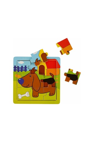 S00002907 Wooden Puzzle Anımals 9 Pcs 3 Ast