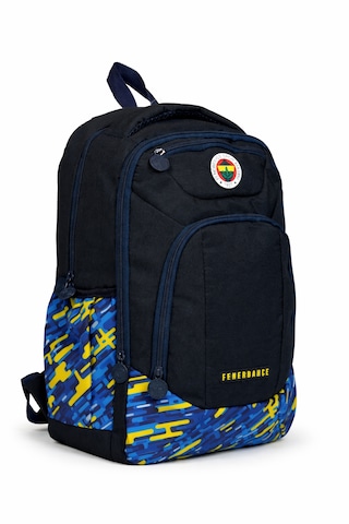 Fenerbahçe Lisanslı Çok Gözlü Sırt Çantası - Lacivert 4 Bölmeli Okul Çantası