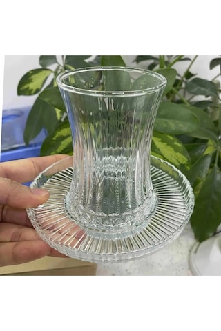 Çeyizci Çarşı 12 Parça Elysia Ithal Çay Takımı Seti Şeffaf