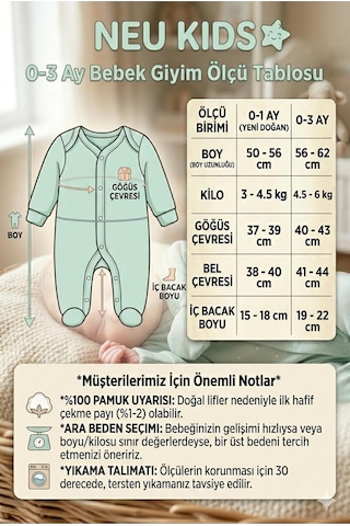 Xmlbayiciniz %100 Pamuk Bebek İç Giyim Takımları, Hastane Çıkışı Setler, 0-3 Ay Çok Renkli