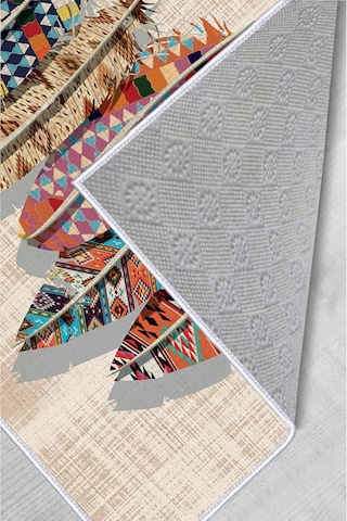 Rovigo Home Dijital Baskı Yıkanabilir Kaymaz Taban Salon Halısı RVG0151-SD561 Çok Renkli