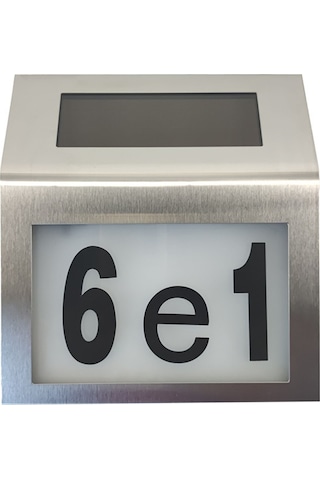 Qingmipy Güneş Enerjili Kapı Numarası Işığı - Dıy Bahçe, Duvar Ve Garaj İçin Modern Led Aydınlatma Gümüş