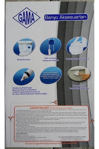 Gama Tek Basmalı Rezervuar İç Takım Beyaz