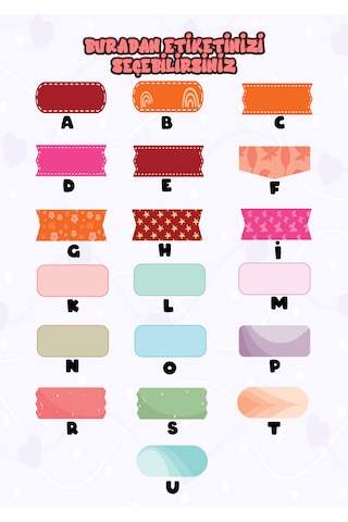 Okul Etiketi Kalem Defter Etiketi İsme Özel Etiket Set14