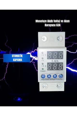 Cata Ct-9198 Monofaze Akıllı Voltaj Ve Akım Koruyucu 63a