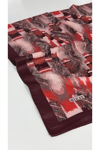 Miray Nevada Büyük Boy Organik Pamuk Eşarp - 120 X 120 - 06451 Bordo