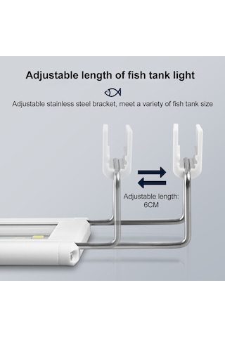 Skycity 50cm Led Akvaryum Işığı, Renk Ve Parlaklık Ayarlanabilir, Otomatik Sulama, Algae Ve Bitki Büyümesi İçin Uygun, Dc5v 6w, Pp Malzeme, 2 Metre Kablolu, 50-60cm Akvaryumlar İçin Beyaz