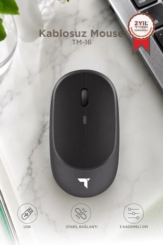 Özel Üretim Tablet Faresi Teknolojik Ürün Mouse Çift Modlu Sessiz Kablosuz Fare Tm16 Gri