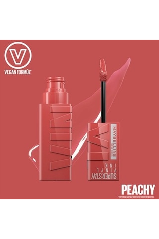 Maybelline New York Super Stay Vinyl Ink Uzun Süre Kalıcı Şeftali Tonlu Likit Parlak Ruj 15 00